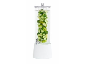 Logan 3 Gallon White Melamine Beverage Dispenser - Infusion